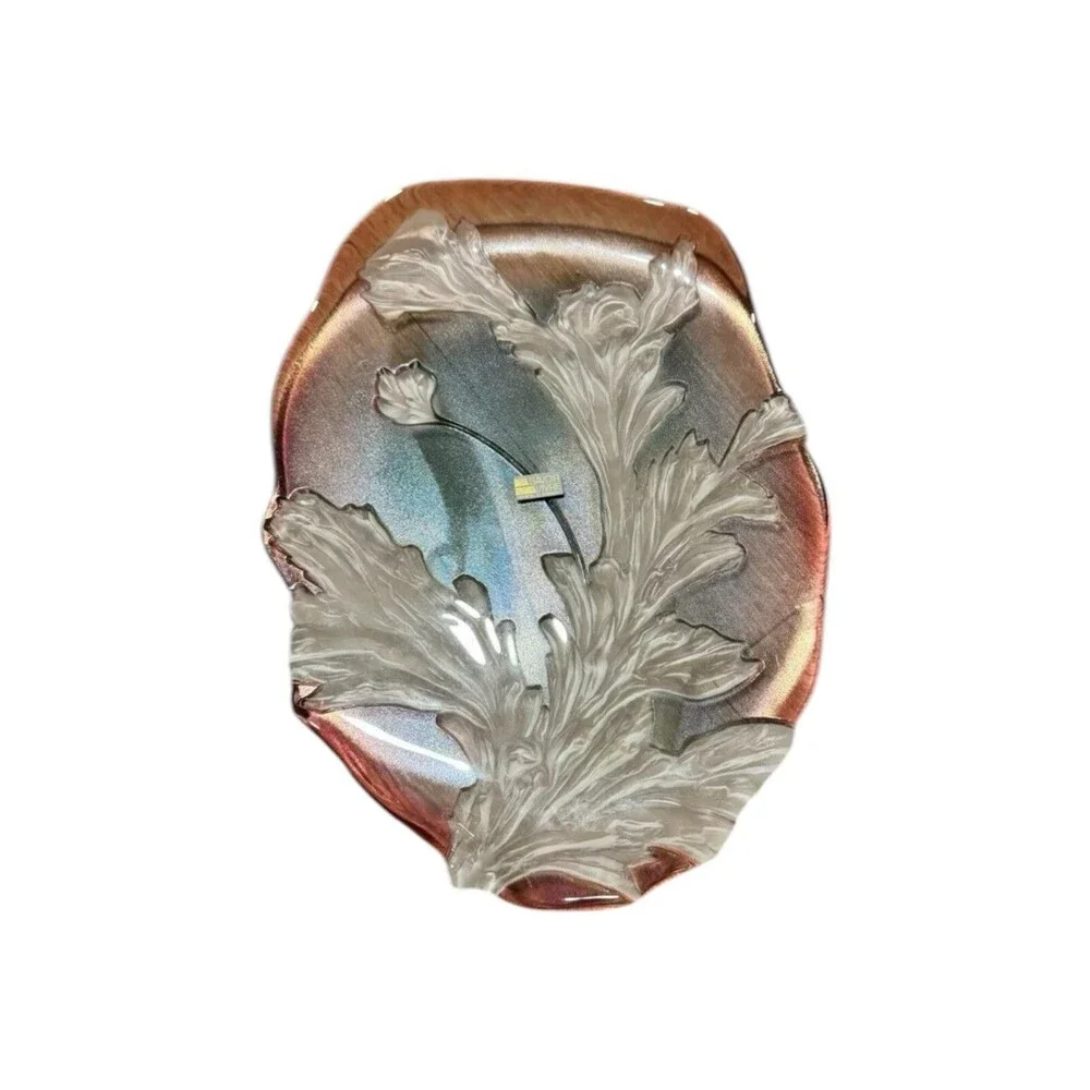 Savori Vivre W. Germany Vintage Tivoli Tulips Crystal Frosted Acid Wash 16x12 VT